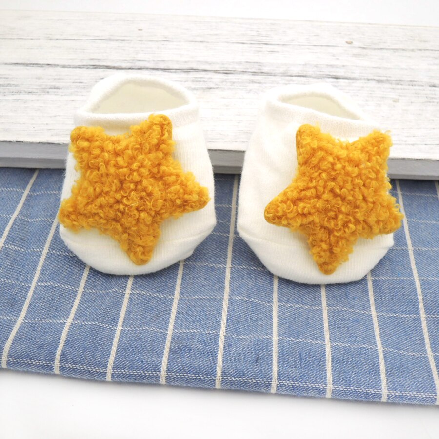 Lamswol ster grijs goud twinkle star babysokjes baby unisex sokken born baby jongen sok  bb03