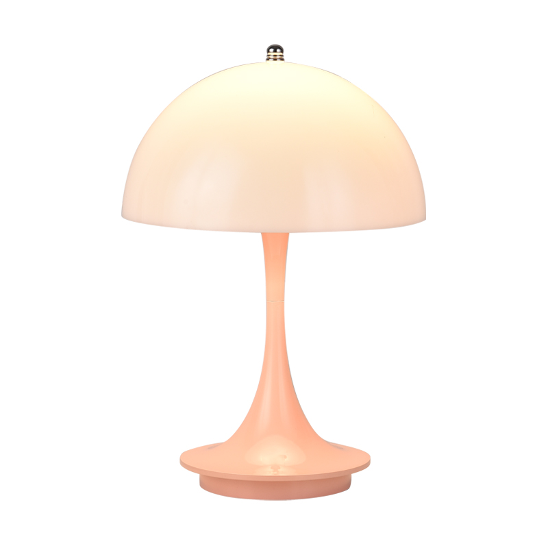 Danish mushroom table lamp Nordic modern high-end atmospheric charging bedroom bedside living room decorative light: WHITE