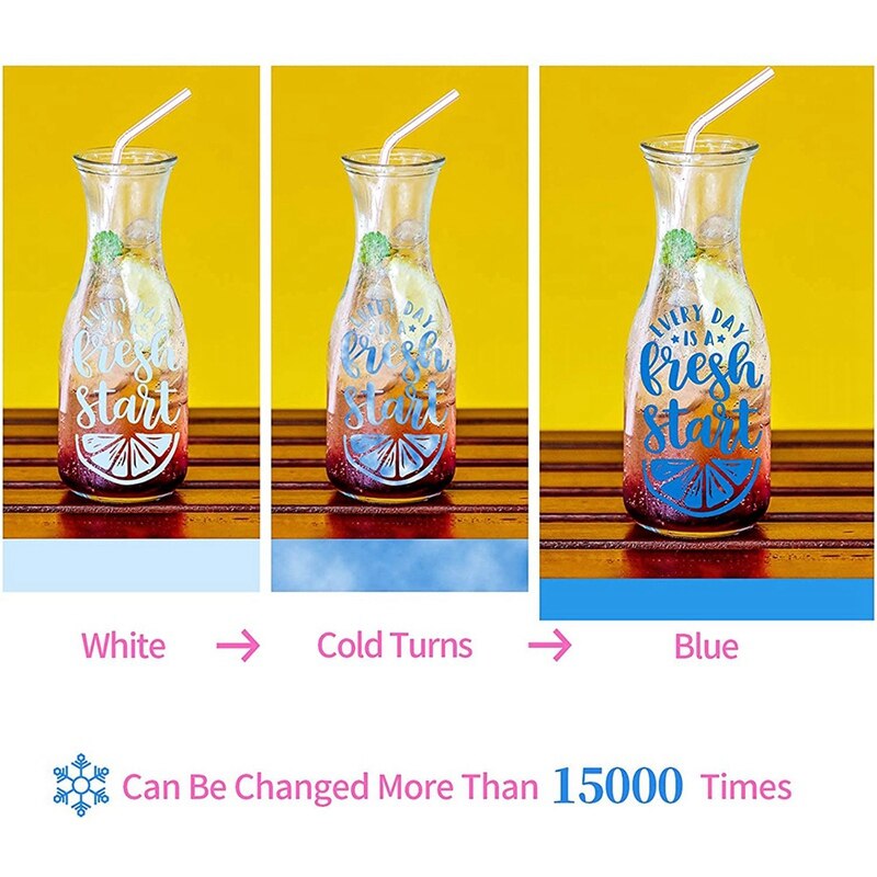 Color Changing Vinyl, 12Inchx4ft When Cold Change Adhesive Vinyl Roll Stickers