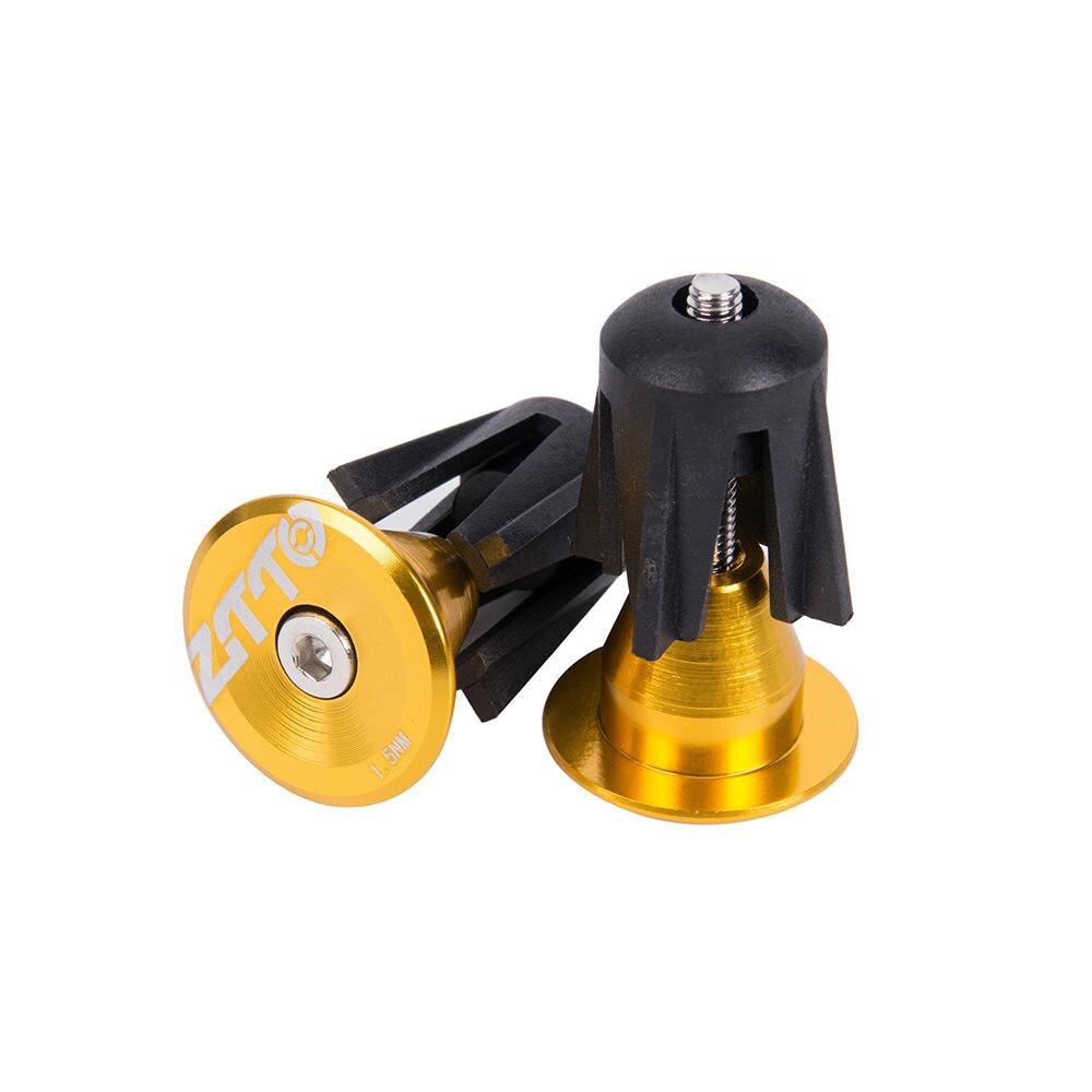 1 Paar Fiets Handvat Plug Fiets Aluminium Cnc Stuur End Pluggen Mouw Plug Stuur Plug 24Mm: Golden