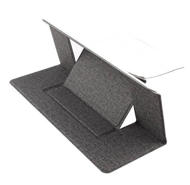 Stativ justerbar hopfällbar bärbar stativ bekvämlighetsdyna datorprylar för ipad macbook laptop: Grå