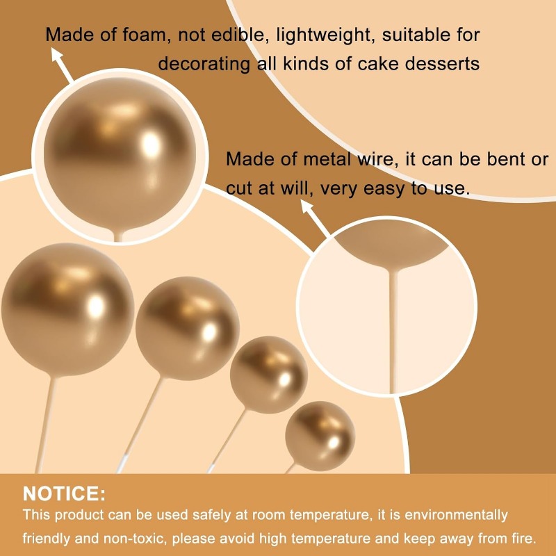 20 stuks bal taart topper decoraties mini ballonnen taart topper sticks gouden ballen taart picks taart topper ballen taart decoraties