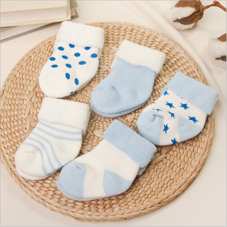 5 pares/lote bebê meias de algodão de inverno infantil meias do bebê menina menino antiderrapante 0-6 meses toddle recém-nascidos meias curtas