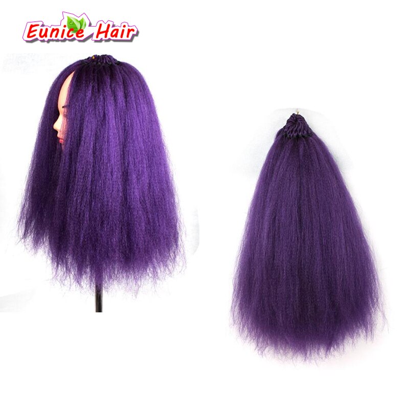 Extensions capillaires brésiliennes synthétiques sans cheveux gris pré-boucle, au Crochet, 18 pouces