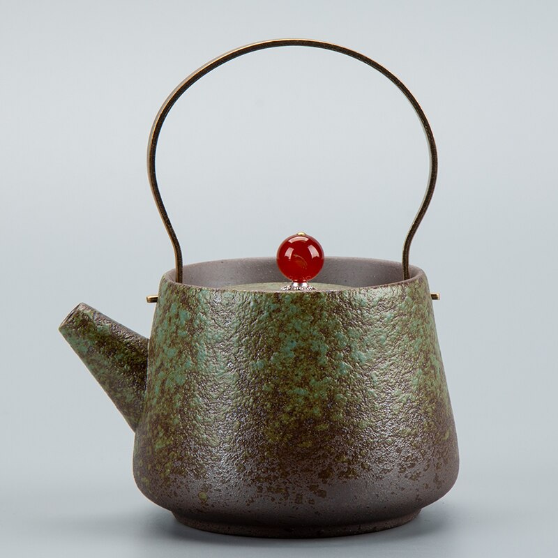 Zwart Aardewerk Japanse Water Ketel Fornuis Top Huishoudelijke Thermos Vintage Theepot Brouwen Wasserkocher Keukengerei AH50WK: Style 8