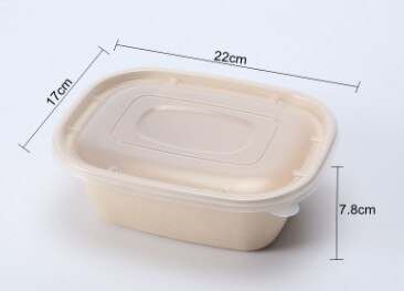 10 PCS Bento Box Eco-Friendly Lunch Box Food Container Disposable Pulp Microwavable Dinnerware Home Healthy Material Lunch Box: Green / 20pcs