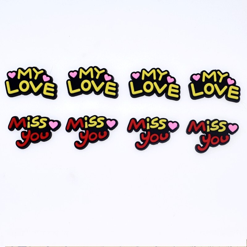 Baby Children Simple Phrase Symbol Hi Hello Love You OK 8pcs Shoes Decoration Wristbands Ornaments