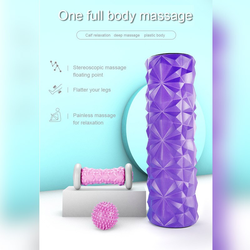 Eva Wolf Tand Holle Yoga Foam Roller Kolom As Balans Bar Massage Bal Voetmassage 45 Cm Set Foam Yoga roller 、