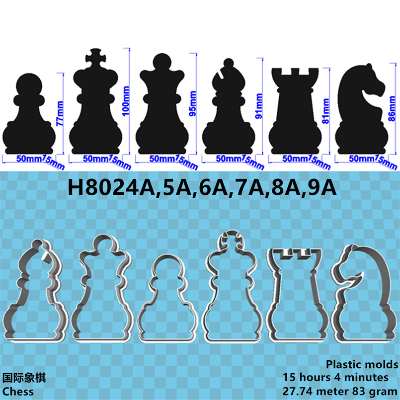 Schaken Vorm Biscuit Snijmachine Biscuit Embossing Embossing Machine Cake Suikerpasta Decoratie Diy Mold 3D: H8024