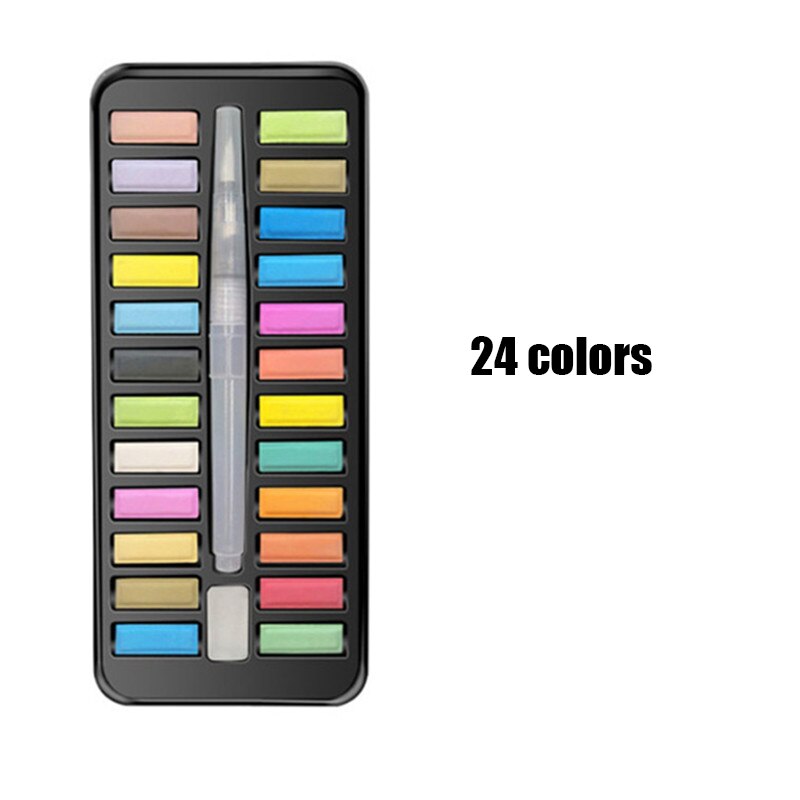 Juego de acuarelas profesionales, pigmento de 12/18/24/36 colores para pintura de acuarela con pincel de pintura y juego de pintura de papel de acuarela: 24 Colors Set