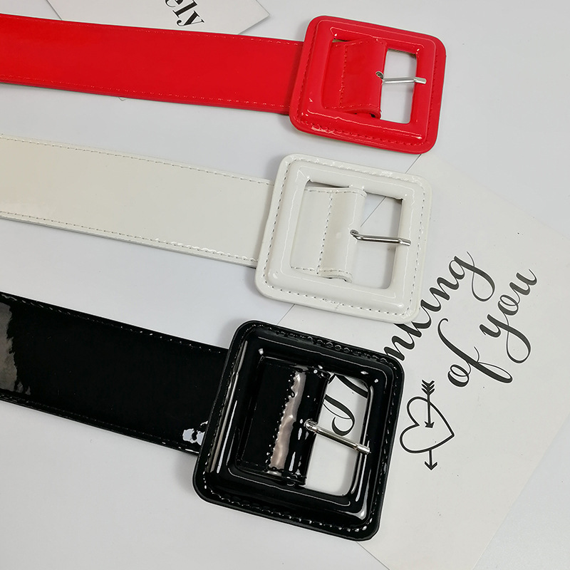 plus size belt wide big shiny patent leather belts for women red waist black ceinture femme taille riem
