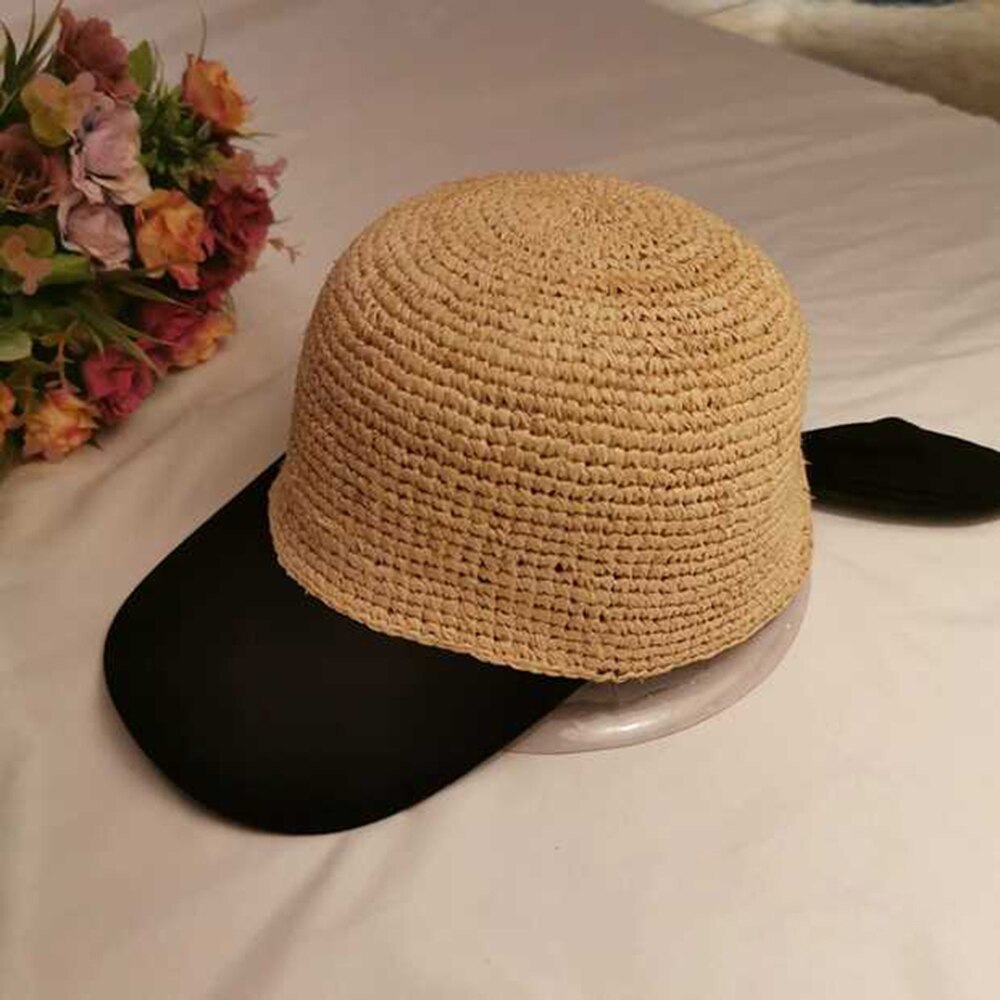 Kvinner baseball caps håndlaget strikke heklet topp lue kvinnelig hestesport lue sommer sol lue justerbar pustende: 2