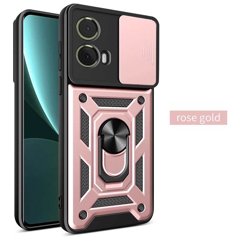 Shockproof Armor Case For Motorola Moto G05 G15 G35 G55 G75 G85 5G G 05 15 35 75 85 Cover Ring Magnetic Stand Holder Coque Funda: Purple Pink / For OnePlus Ace 2 Pro