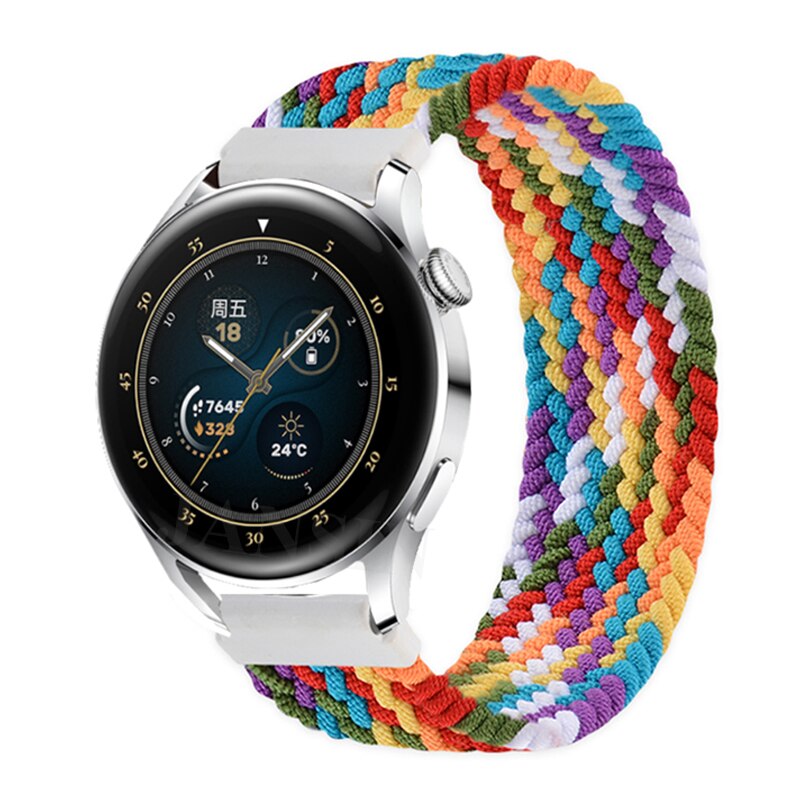Correa trenzada para Amazfit gtr 3 pro gtr 3, Correa de nailon elástico para reloj Huami Amazfit GTR 3 Pro GTR 3: L / Rainbow