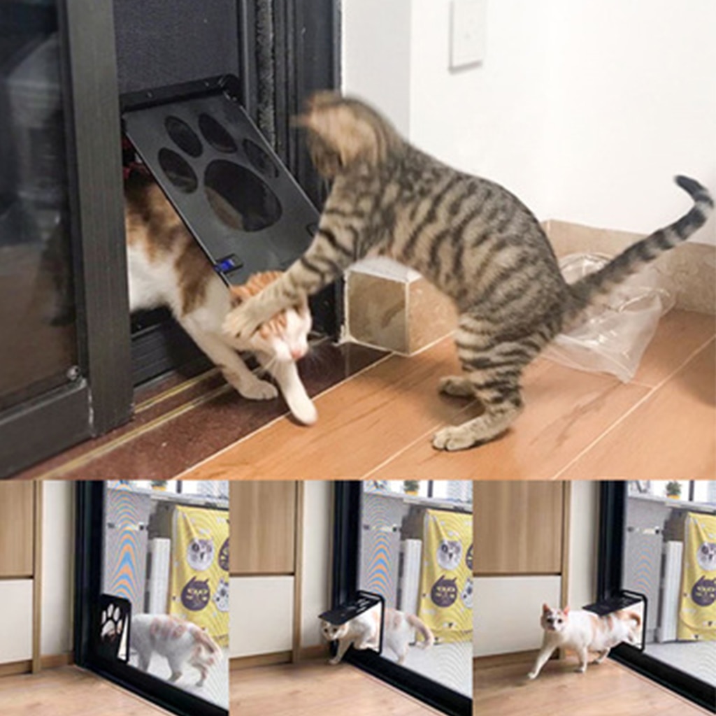 Kæledyrsdør sikker låsbar magnetskærmdør til hunde katte vinduesport til kæledyr frit let installer smukt mønster  j17