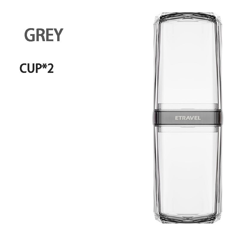 Zahnbürste Zahnpasta Waschen Tasse Kamm Abfüllung einstellen Schlecht transparent Pflege Reisen Tragbare Toilette Tasse: 2Stck grau