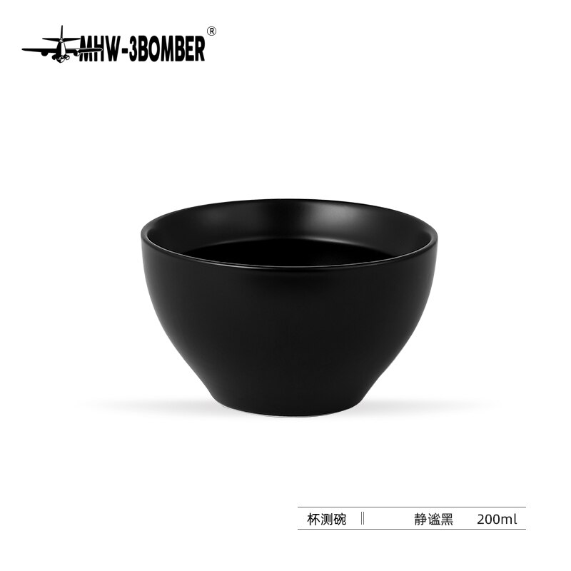 200ml Measuring Suit For Cupping Cup Ceramic Coffee Cup U-shaped Coffee Evaluation Cup Measuring Bowl Competition Accessories: BLACK / 1PCS
