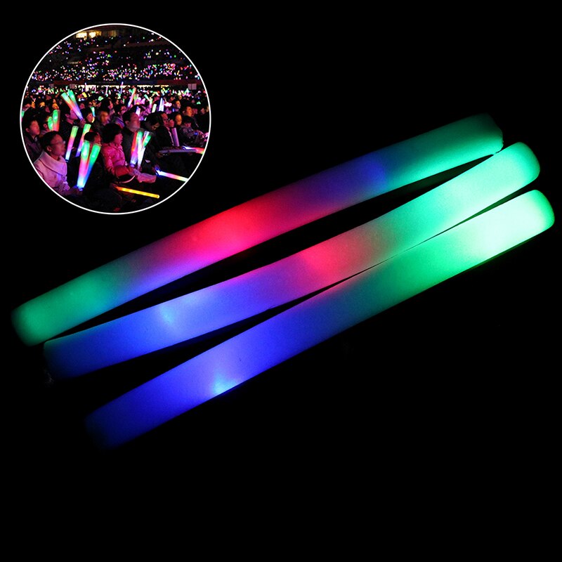 Light Up Multi Color LED Foam Stick Wands Rally Rave Cheer Batons Party Flashing Glow Stick Light Sticks
