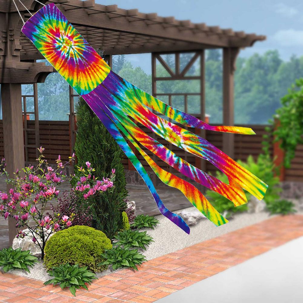 Drapeau de Direction du vent en plein air, résistant aux rayures, coupe-vent arc-en-ciel, décoration de cour