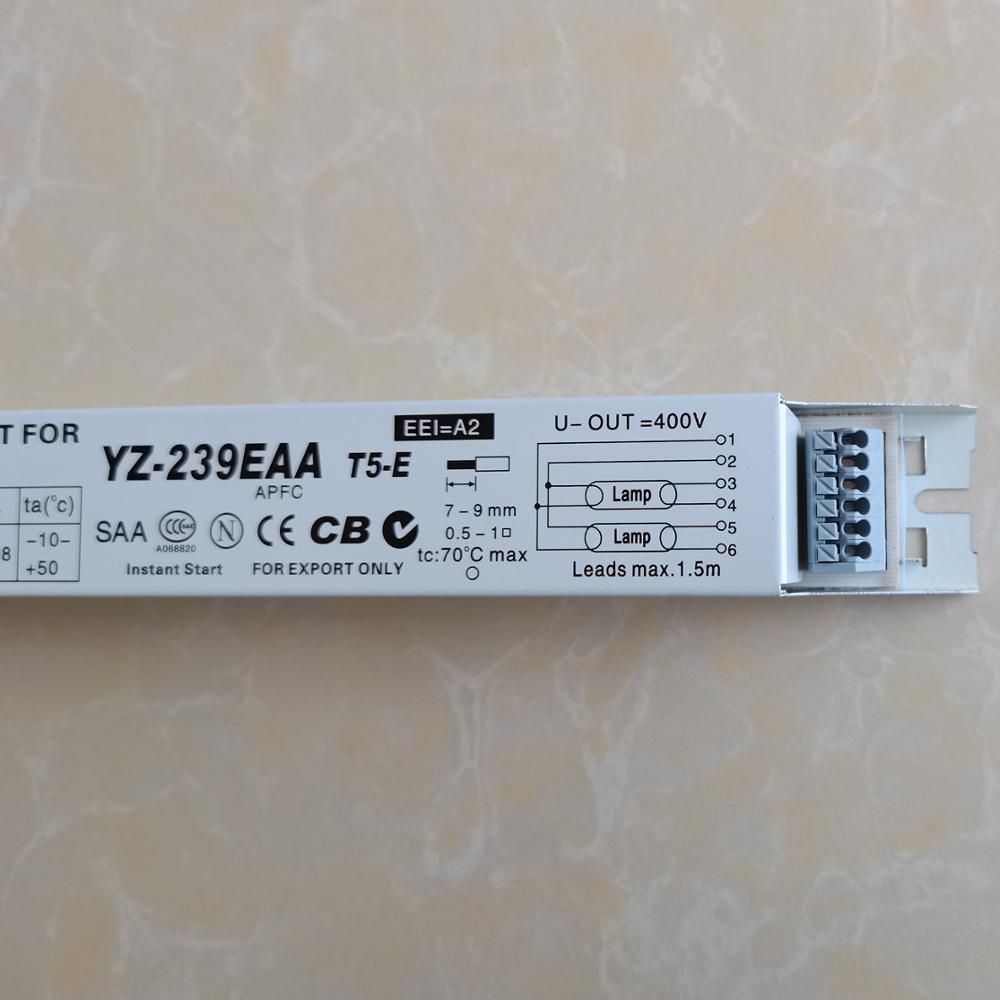 220-240V 3AAA YZ-239EAA AC Electronic Ballast Instant Start Fluorescent Lamp Electronic Ballast for T5-E 39WX2 Lamps CCC CE SAA