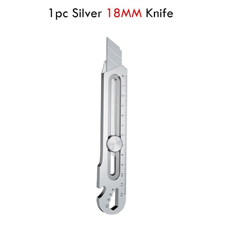 Multifunktionales Allzweckmesser, 6-in-1, Edelstahl, Prostok Mesa Cruzрия, Schreibwaren, Allzweckschneider, Flaschen- und Zinnöffner, Schraubenlineal: Gelb