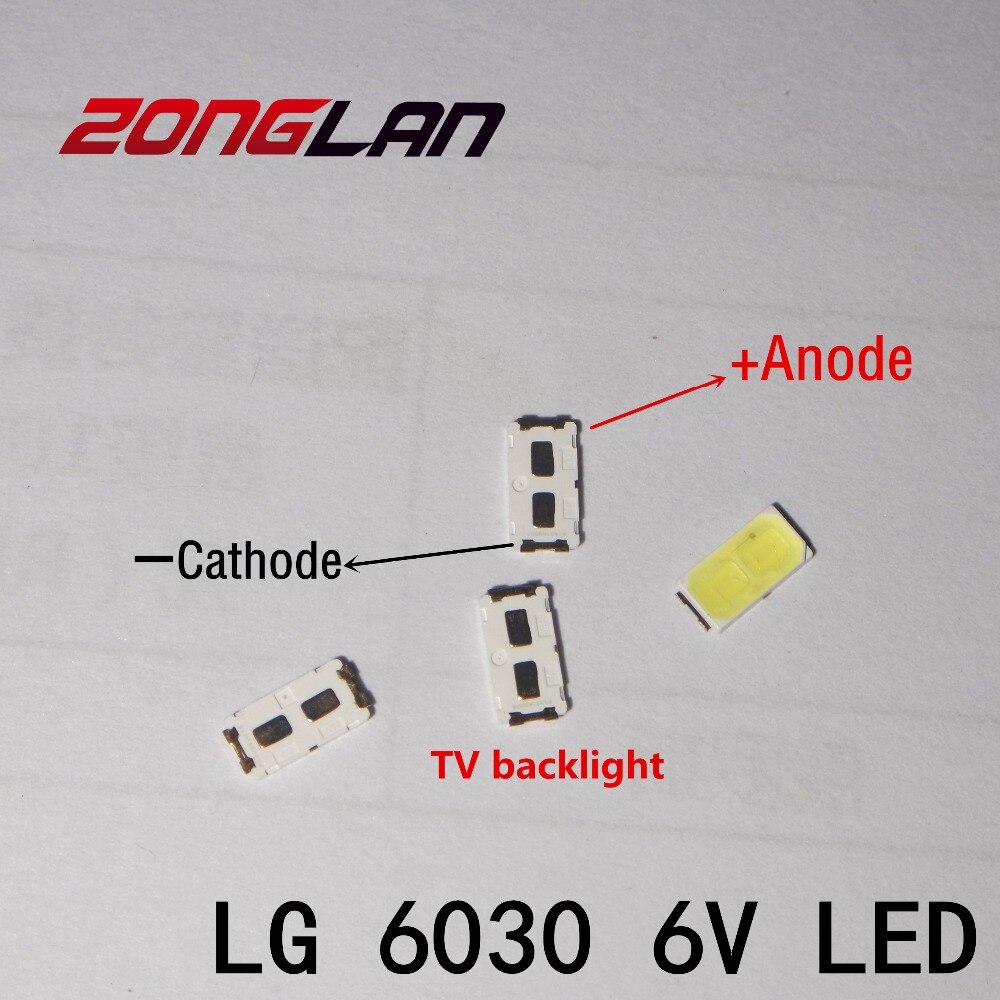 Für 200PCS LG SMD LED 6030 6V 1W Kalt Weiß Für TV Hintergrundbeleuchtung LED Perlen beste LATHT420M