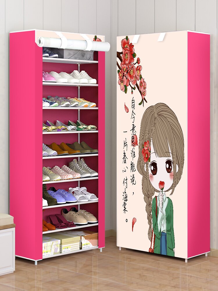 Multi-layer Shoe Rack Dustproof Fabric Assembly Shoe Storage Cabinet Stand Holder Space Save Shoe Organizer Rack pf082711