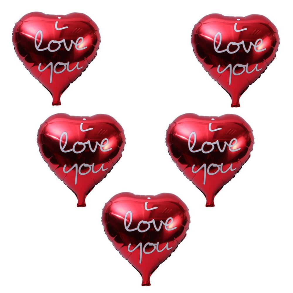 5 stk folieballoner hjerte 18 tommer romantiske balloner til valentinsdag fødselsdagsfestindretning