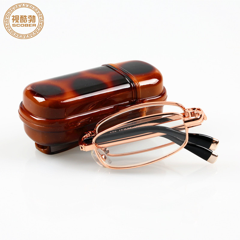 Gafas de lectura plegables elegantes y portátiles para mujer, patillas plegables con estuche, Clip para cinturón, gafas para presbicia