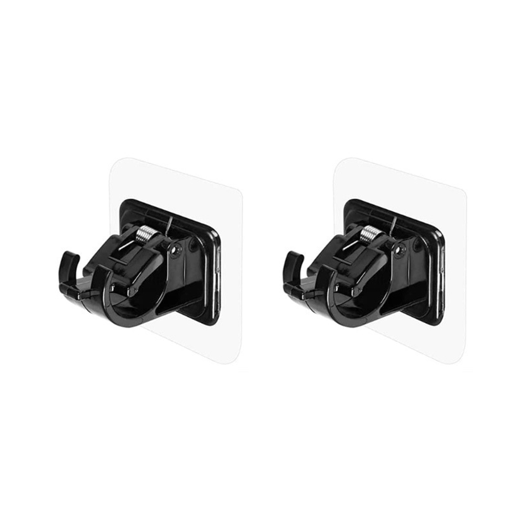 1/2 stuks nagelvrije verstelbare gordijnroedehouder klemhaak staafbeugelhouders zelfklevende muurgordijn vaste clip hangende rekhaak: Goud