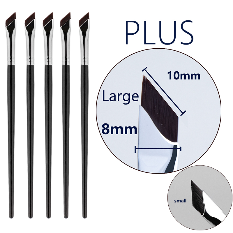 Eyeliner-Pinsel mit abgewinkelter Klinge, dünner Augenbrauenpinsel, Sichel-Eyeliner, flüssiges Gel, Eyeliner-Pinsel, dünner abgewinkelter Eyeliner, machen-hoch-Werkzeug: Pflaume