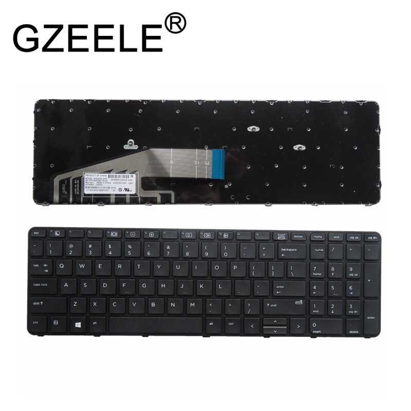 GZEELE US Laptop Keyboard For HP ProBook 450 G3 455 G3 470 G3 NO BACKLIT with Frame US: No backlight