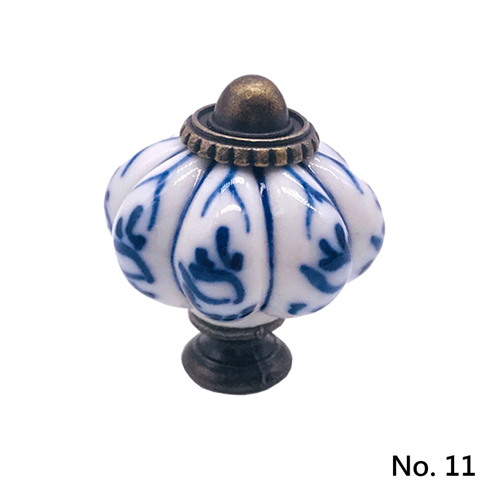 Poignée de meubles Vintage boutons de porte potiron céramique armoire poignées meubles tiroir placard cuisine tirer poignée 11 couleurs: no. 11