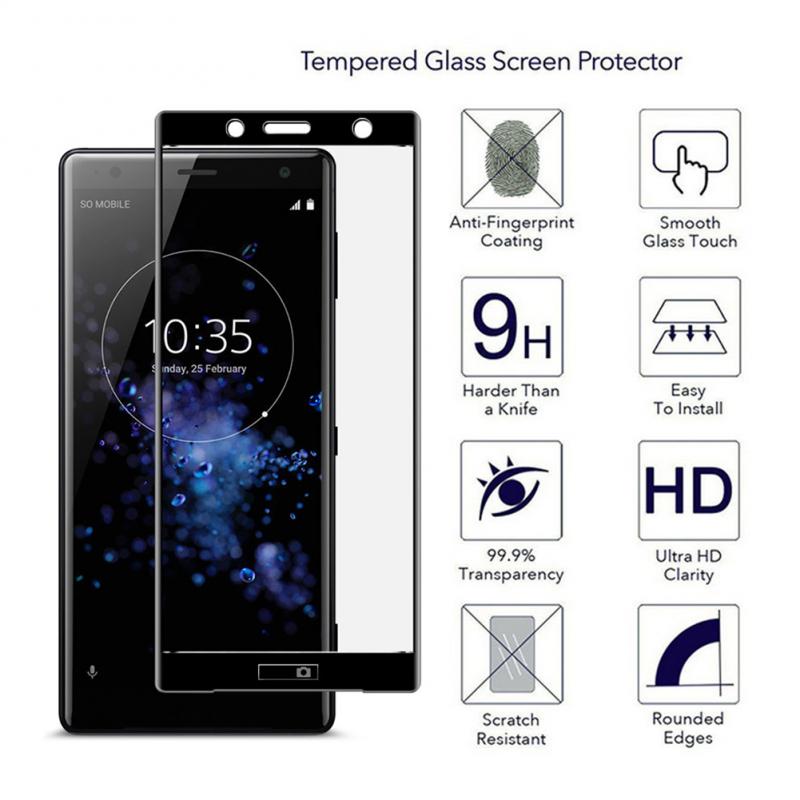 9H 3D Gebogen Gehard Glas Anti-Explosie Screen Protector Voor Sony XZ2 Screen Protectors Accessoires Onderdelen
