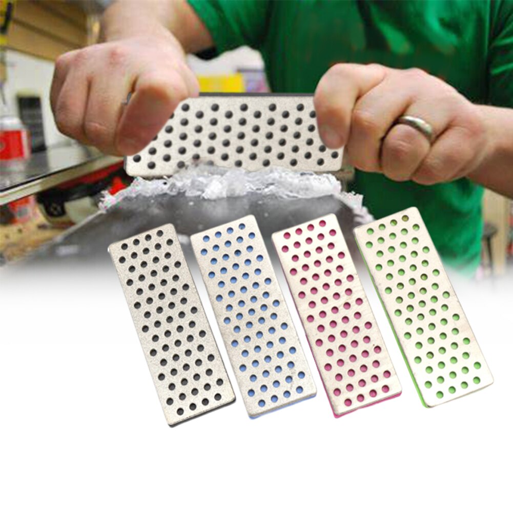 4pcs/set Compact Durable Diamond Hard Millstone Portable Repairing Sharpener Blade Outdoor Tool For Ski Edges