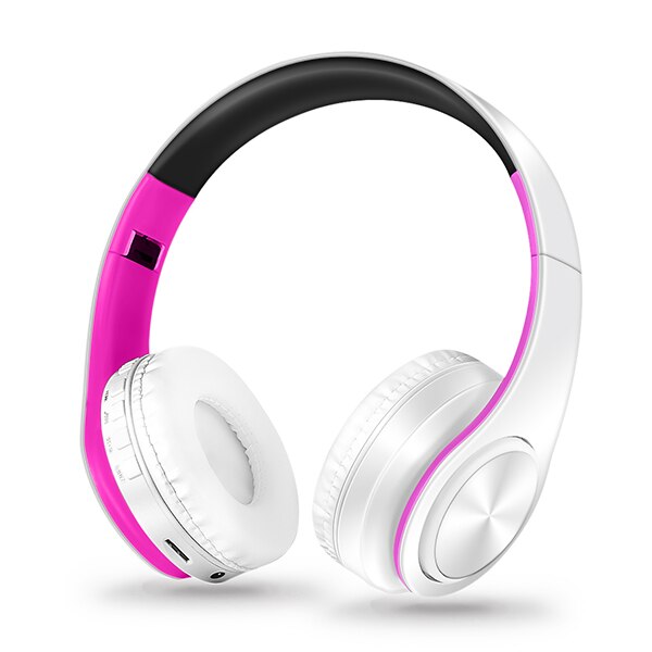 AYVVPII Lossless Player Bluetooth Headphones with Microphone Wireless Stereo Headset Music for Iphone Samsung Xiaomi mp3 Sports: white pink