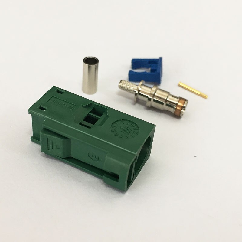 1pc RF Fakra E 6002 Weibliche Jack Stecker Grün SMB crimpen für RG316 RG174 LMR100 Kabel für Auto TV1 NEUE
