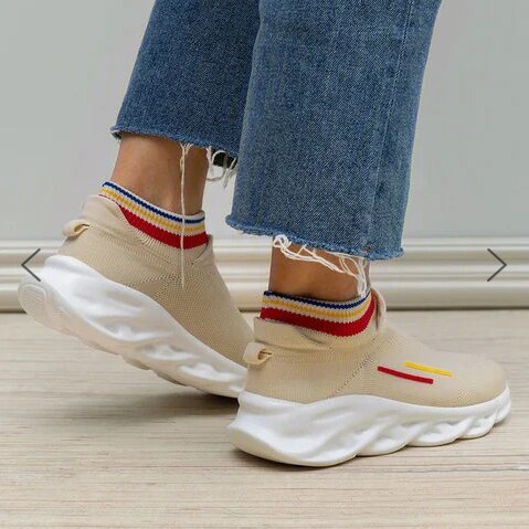 Elastiska strumpor sneakers dam vulkaniserade skor strumpa high top trainers andas tenis feminino fritidsskor dam zapatos mujer