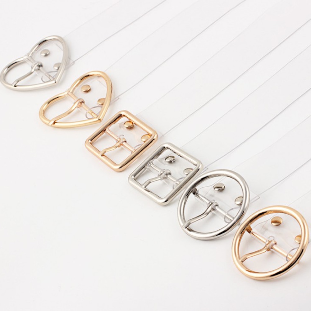 Women Waist Belt Resin Transparent Women Belt Jeans Belt Clear Heart Pin Buckle Women Waistband Invisible Waist Belts