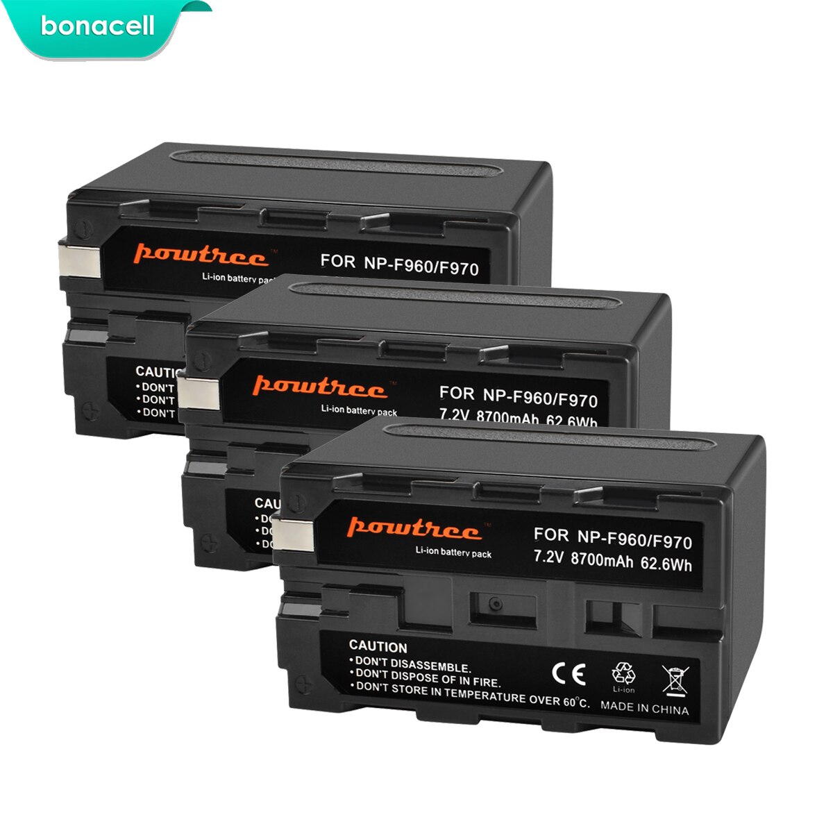 Bonacell 7.2V 8700mAh NP-F960 NP-F970 NP F960 F970 F950 Battery For Sony PLM-100 CCD-TRV35 MVC-FD91 MC1500C L10