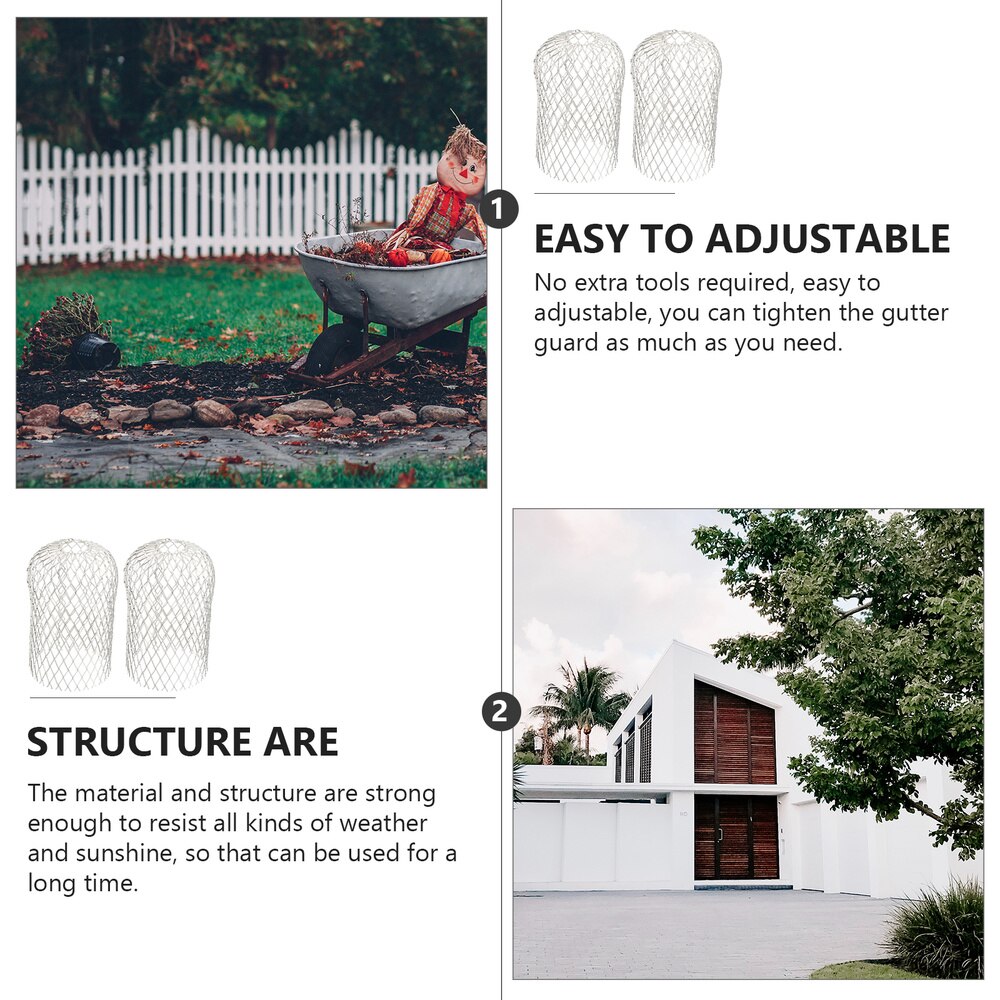 2pcs Leaf Sieve Screen Covers Mesh Gutter Downspout Guard Gutter Screen Covers