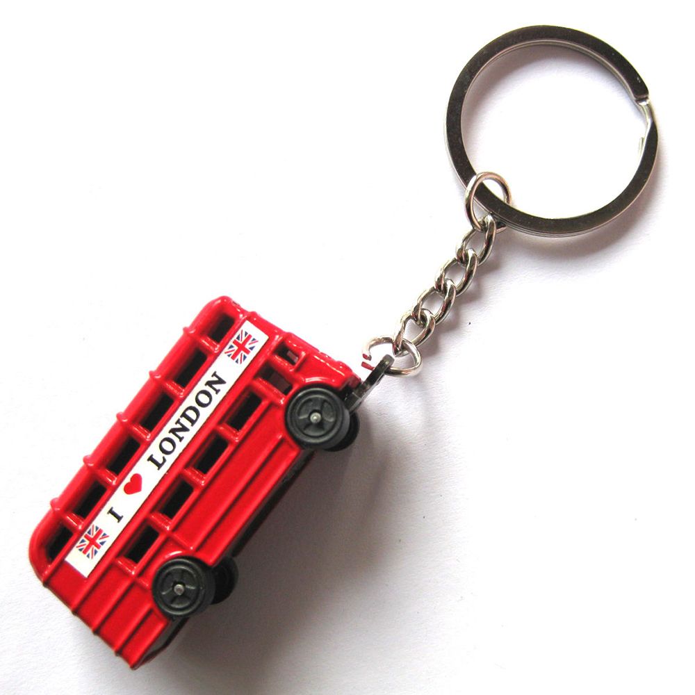 1Pcs Stijl London Bus Sleutelhouder Sleutelhanger Britse Rode Bus Sleutelhanger Double-Decker Bus Sleutel ring Portemonnee Tool