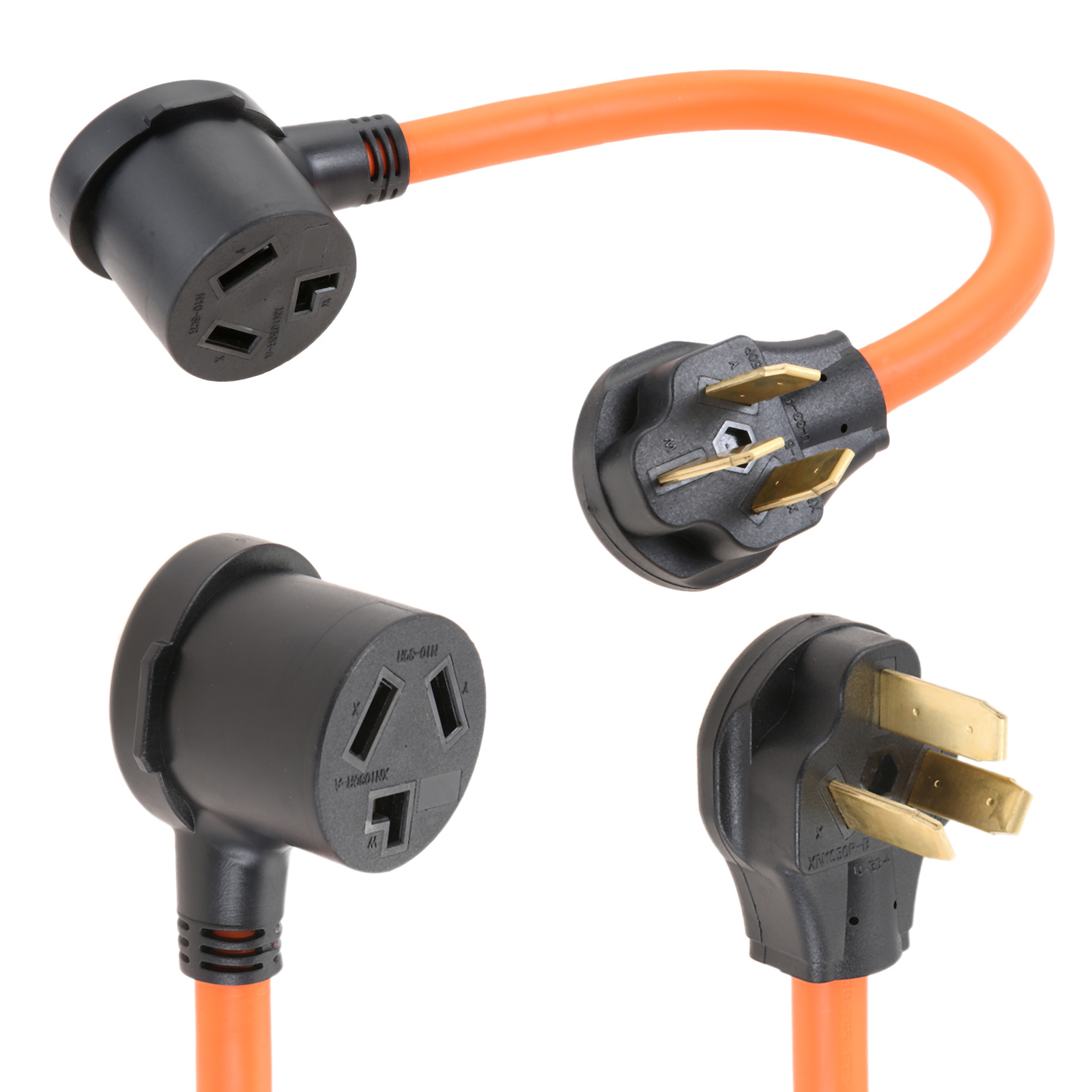 10-50P 50-Amp 3-Prong Dryer/Range Plug to 10-30R 3-Prong Dryer Outlet (Flexible) STW 10/3 30-Amp Copper Wire