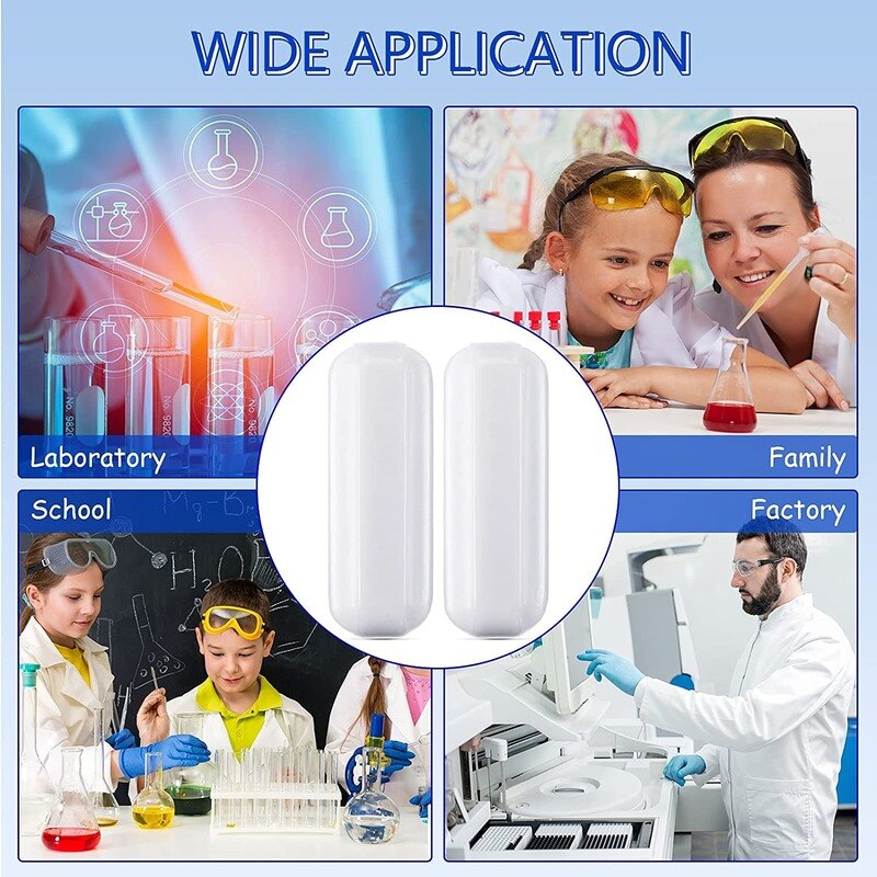 16 Pieces PTFE Magnetic Stirrer Mixer Stir Bar, White Color, Stir Rod Magnetic, Laboratory Bar, Stir Plate Magnet