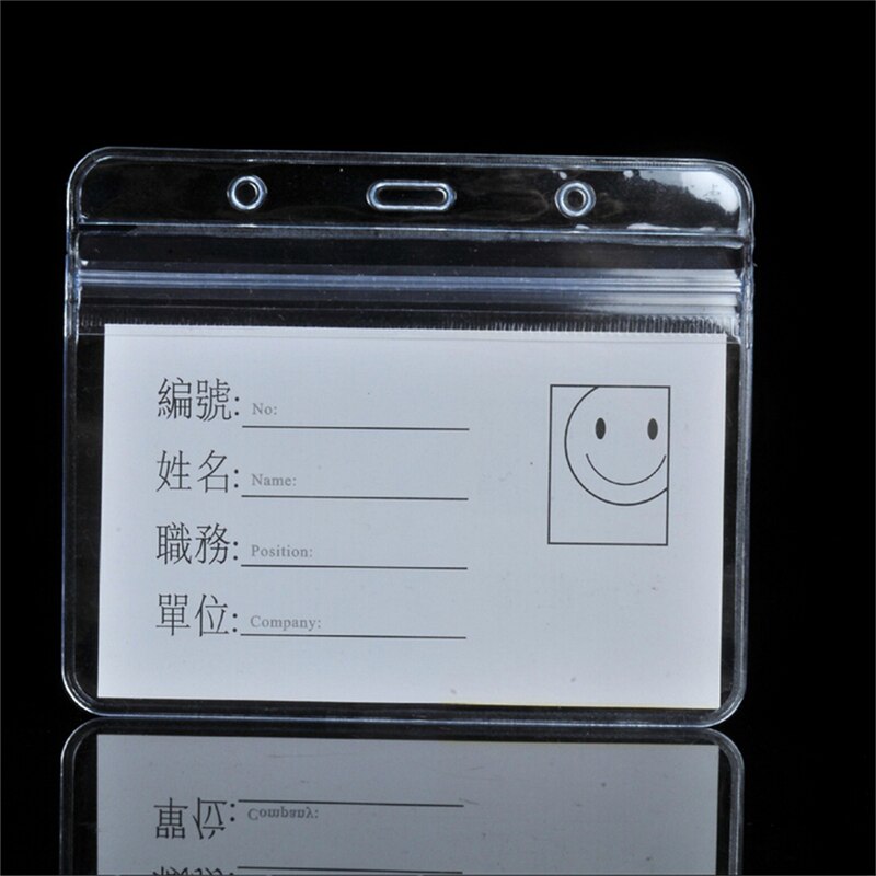 10 Pcs/lot Waterproof Pouches Convenient Clear PVC Exhibition ID Name Badge Card Plastic Pocket Holder Office Supplies 98x80mm