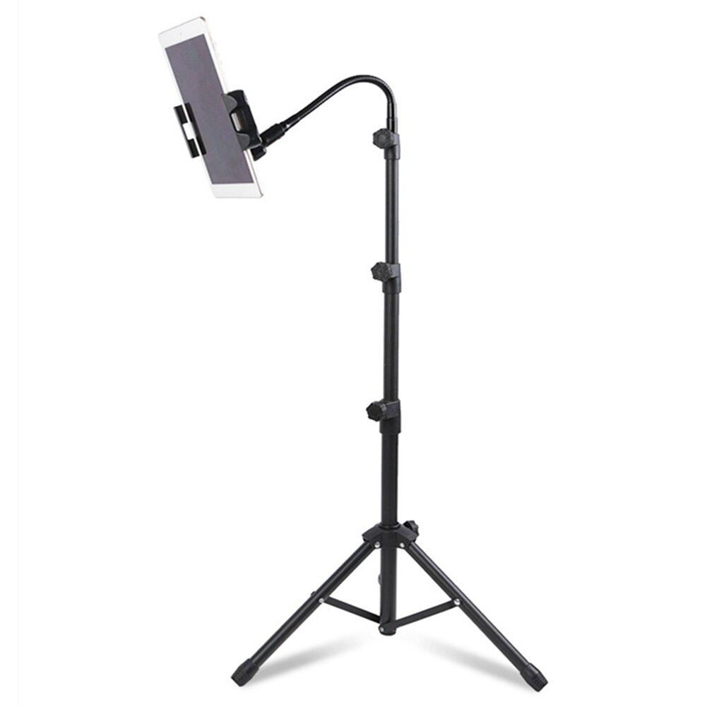 4.7-12.9 inch Flexible Tripod Floor Stand for iPad iPhone Foldable Adjustable Tablet Phone 360° Rotating iPad Tripod Mount