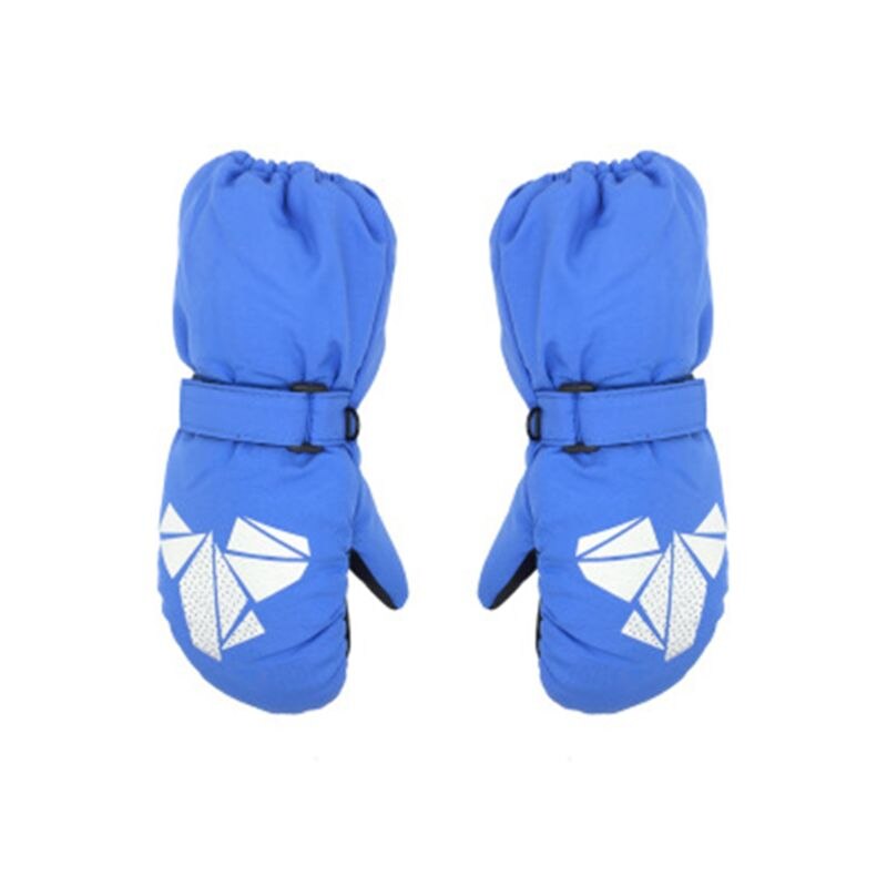 Enfants hiver gants garçons filles géométrique imprimer épais coupe-vent imperméable bébé moufles: BL