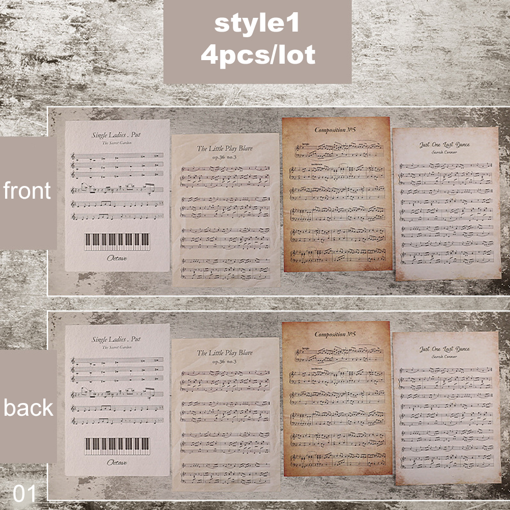 Retro Style Sheet Muziek Papier Ins Fotografie Achtergrond Decoratie Foto Schieten Achtergrond Diy Ornament Accessoires Voor Sieraden: 01