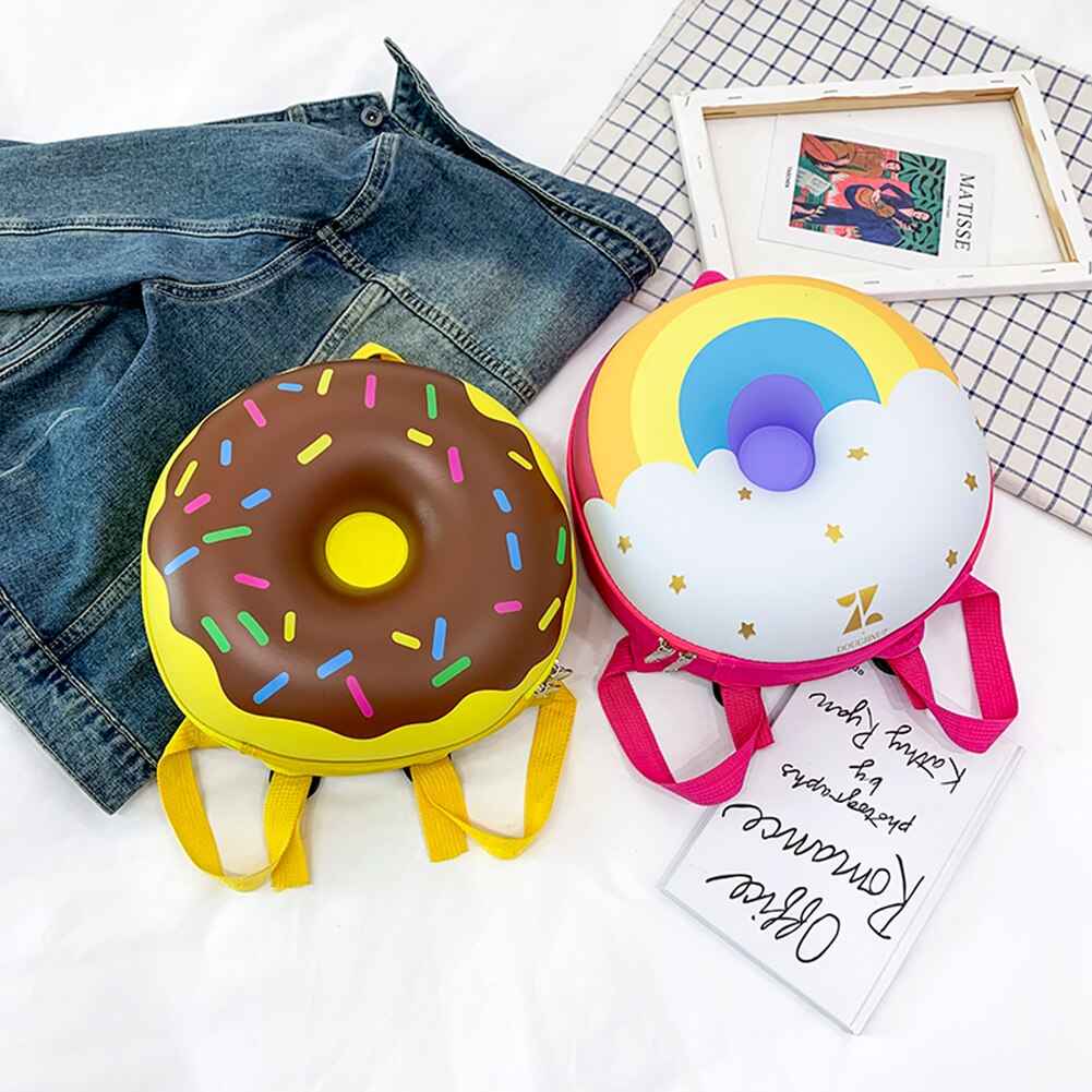 Lovely Donut Rainbow Backpack Kids Kindergarten School Book Bag Casual Bagpack Vintage Bags for Children Kids Birthday 2022