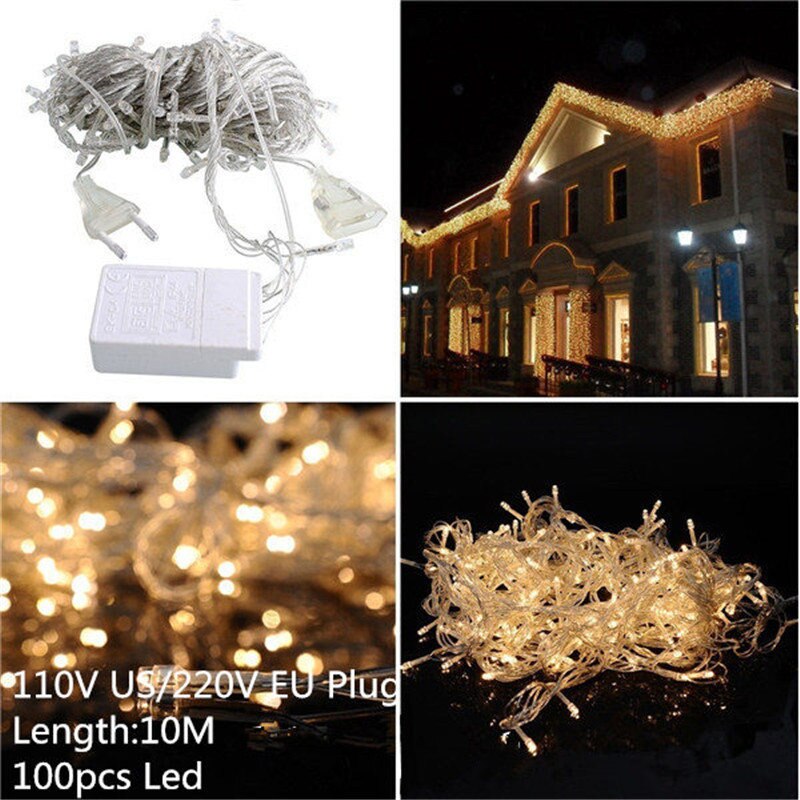 EU/Us-stecker LED Mond Sterne Lampe Weihnachten Girlande Lichterketten Fee Vorhang Licht Für Hochzeit Garten Dekoration
